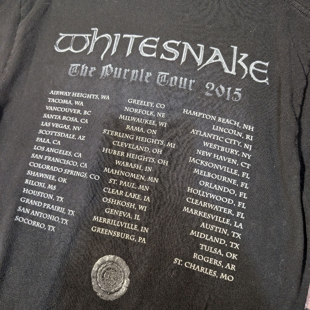 White‎ Snake Vintage Tour T-Shirt Men's M Graphic Band Tee - Picture 5 of 7